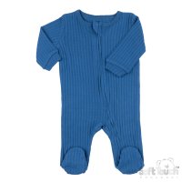 SS4600-AZ: Azure Ribbed Sleepsuit (0-3 Months)